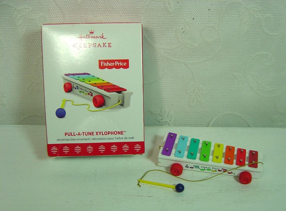 HALLMARK ORNAMENT-PULL-A-TUNE XYLOPHONE-FISHER PRICE TOY-2017